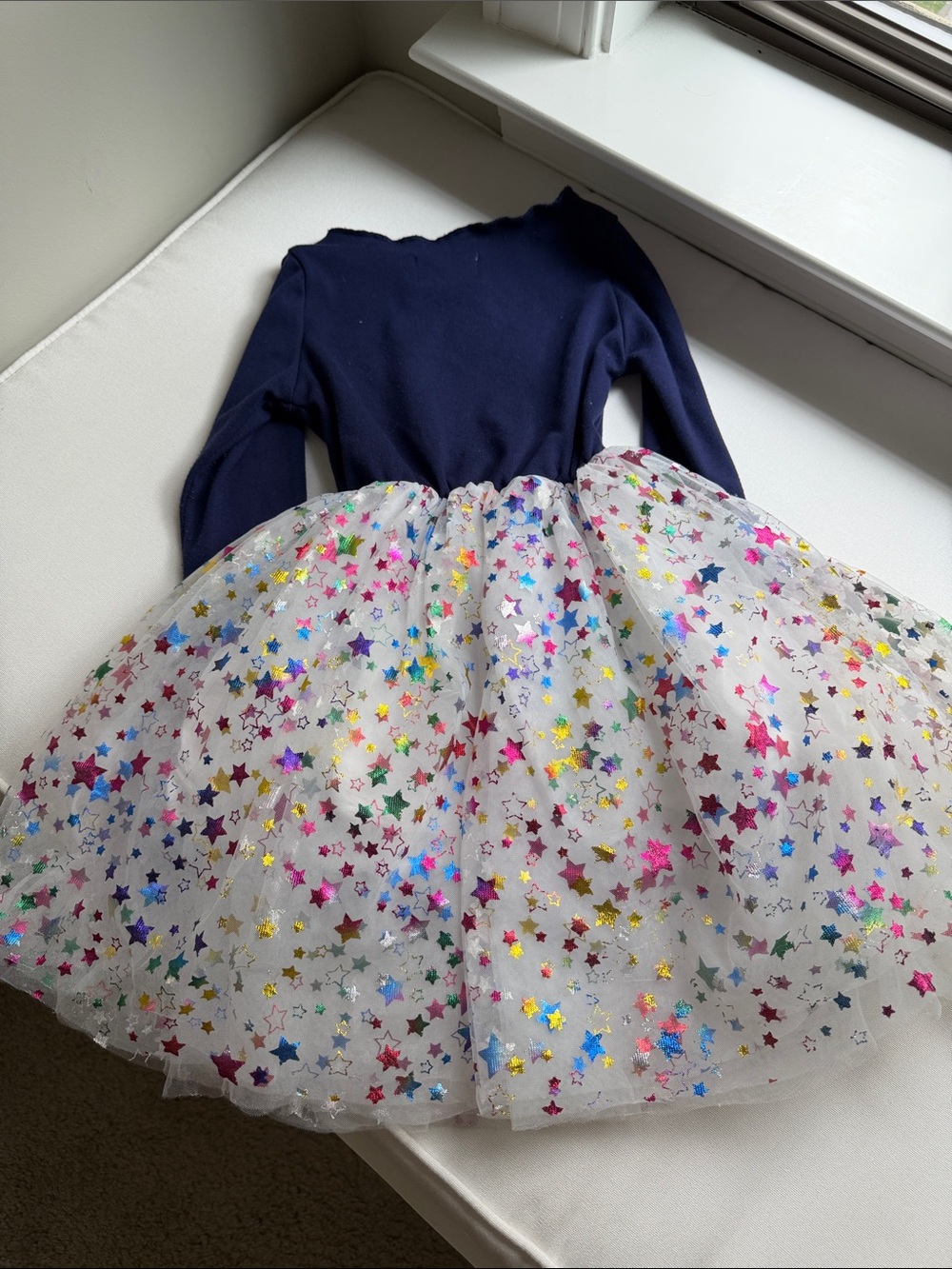 Lola + The Boys Navy Top with Sequin Star & Rainbow Beading 4 - Picture 6 of 7